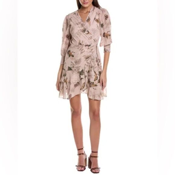 AllSaints Womens Estimated US Size M Peggy Wrap Mini Dress Pink - Picture 11 of 11
